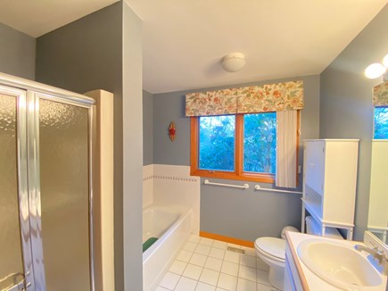 Oak Bluffs, Near Farm Neck Golf Course  Martha's Vineyard vacation rental - Primary bedroom has a bathroom with separate tub  and shower.