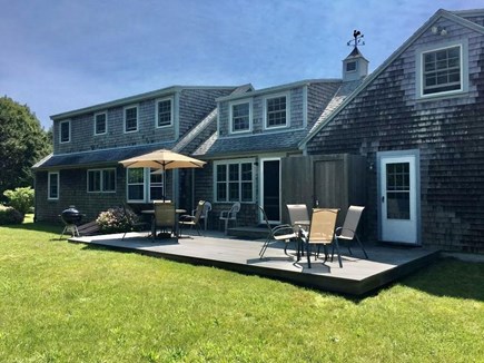 Edgartown Martha's Vineyard vacation rental - Back deck, outdoor shower. Large yard for playing or yard games.