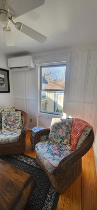 Oak Bluffs, Gingerbred Cottages - MVCMA Martha's Vineyard vacation rental - 1st Flr Sunroom w/ 75" TV