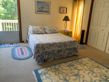 Edgartown Martha's Vineyard vacation rental - Upstairs bedroom with deck . also has a large screen TV