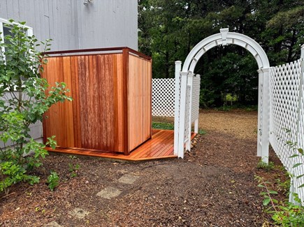 Edgartown Martha's Vineyard vacation rental - Mahogany Outdoor shower and courtyard