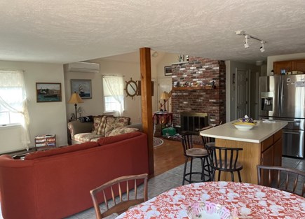 Edgartown Martha's Vineyard vacation rental - Spacious Living room, dining table, and Kitchen island seating.