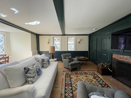 West Tisbury Martha's Vineyard vacation rental - Living Room with Smart tv and cozy fireplace
