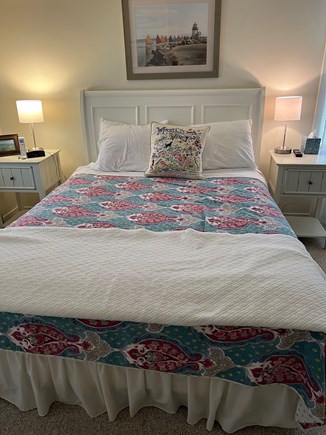 Edgartown Martha's Vineyard vacation rental - Downstairs Bedroom with a Queen Bed and small TV