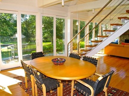 Edgartown Martha's Vineyard vacation rental - Dining table overlooking the back yard