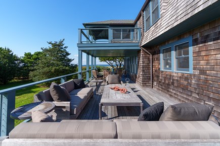 Vineyard Haven, West Chop Water Front  Martha's Vineyard vacation rental - Exterior seating and dinning area.