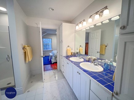 Chilmark Martha's Vineyard vacation rental - BR3 and BR4 Adjoining Bathroom with Shower and Tub