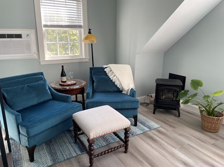 Edgartown (Katama area) Martha's Vineyard vacation rental - Master bedroom seating with gas fireplace