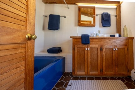 Chilmark, Menemsha Martha's Vineyard vacation rental - Upstairs primary ensuite bath and shower combined