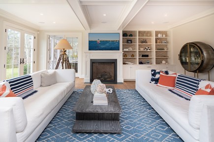 Oak Bluffs Martha's Vineyard vacation rental - Light-Filled Living Area Has Sofa Seating With Large Screen TV