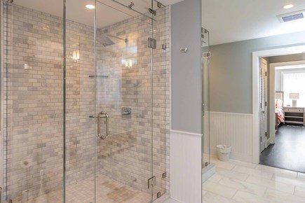 Vineyard Haven Martha's Vineyard vacation rental - Primary Bath Has Glass Walk-In Shower + Double Vanity