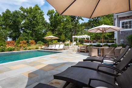 Vineyard Haven Martha's Vineyard vacation rental - View Across Pool And Patio Area