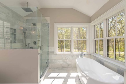 Edgartown, Katama Martha's Vineyard vacation rental - Primary Bath Has Glass Walk-In Shower And  Soaking Tub