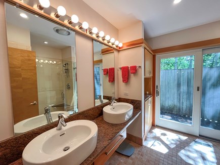 Edgartown Martha's Vineyard vacation rental - First Floor Bathroom w/Indoor Shower and door to Outdoor Shower