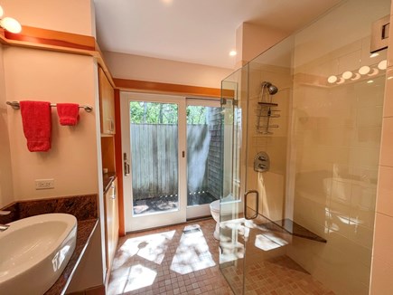 Edgartown Martha's Vineyard vacation rental - First Floor Bathroom w/Indoor Shower and door to Outdoor Shower