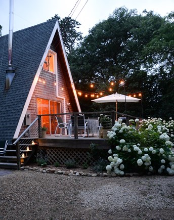 Oak Bluffs Martha's Vineyard vacation rental - Large outdoor deck with charcoal BBQ and lounge chairs