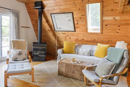 Oak Bluffs Martha's Vineyard vacation rental - Cozy living room with propane stove for chilly nights
