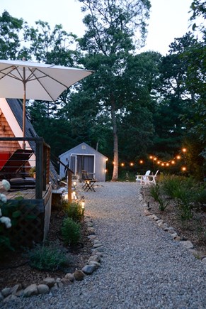 Oak Bluffs Martha's Vineyard vacation rental - Gravel patio with Adirondack chairs and corn hole game