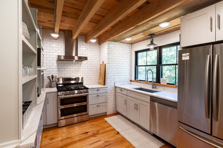 Edgartown Martha's Vineyard vacation rental - Kitchen with gas range and stainless appliances