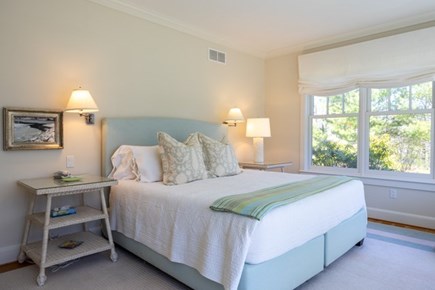 Vineyard Haven Martha's Vineyard vacation rental - First floor primary king bed with small desk not pictured