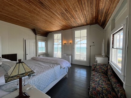 Oak Bluffs Martha's Vineyard vacation rental - King Master bedroom with a gorgeous view of the water and beach.