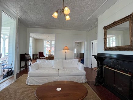 Oak Bluffs Martha's Vineyard vacation rental - Living room w/ floor to ceiling windows connecting to front porch