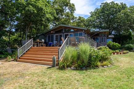 Oak Bluffs Martha's Vineyard vacation rental - Rear view of house with an expansive brand new Mahogany deck