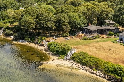 Oak Bluffs Martha's Vineyard vacation rental - Aerial view of house on the Lagoon