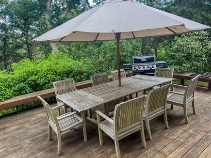 West Tisbury, Deep Bottom Pond Martha's Vineyard vacation rental - Deck with grill and outdoor seating