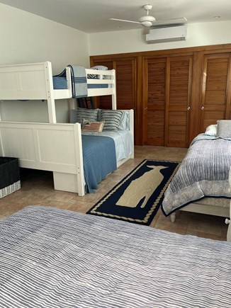 Katama-Edgartown Martha's Vineyard vacation rental - Lower Floor Bedroom  Full size bed under twin. 2 separate twins.