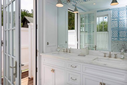 Edgartown Martha's Vineyard vacation rental - Primary Bathroom Also Open To Outdoor Shower