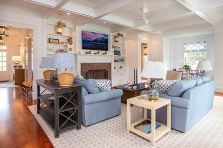 Edgartown Martha's Vineyard vacation rental - Open floor plan Living Area with seating and TV