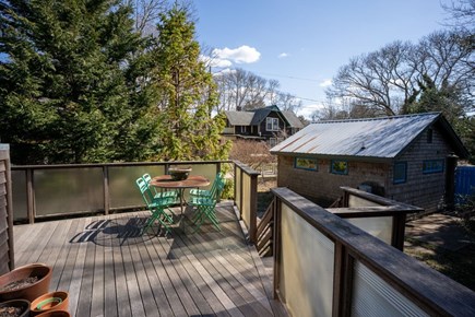 Oak Bluffs - East Chop Martha's Vineyard vacation rental - Front deck with view of external bedroom.