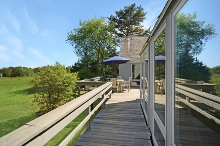 Oak Bluffs Martha's Vineyard vacation rental - Deck along bedrooms - overlooks the meadow