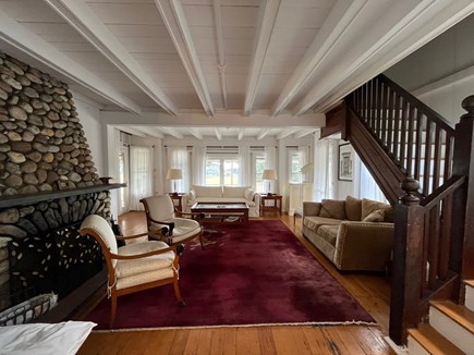 Oak Bluffs, The Historic Copeland District Martha's Vineyard vacation rental - Large living room w/ original stone fireplace,