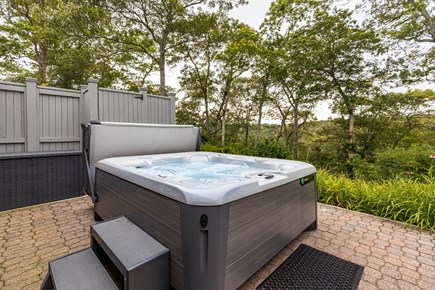 VIneyard Haven  Martha's Vineyard vacation rental - Hot tub with plenty of seating, adjacent to outdoor shower