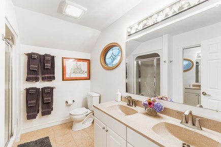 VIneyard Haven  Martha's Vineyard vacation rental - Upstairs full bath.  Double sink, upgraded fixtures, shower.