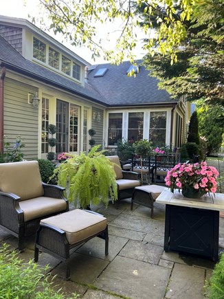 Edgartown  Martha's Vineyard vacation rental - Beautiful blue stone patio with living area surrounded by gardens