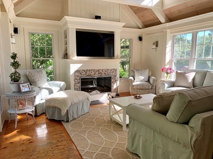 Edgartown  Martha's Vineyard vacation rental - Light filled great room with wood fireplace.