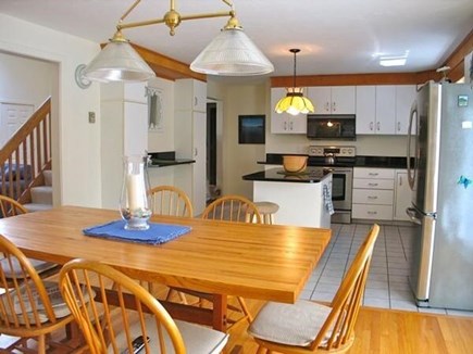 Edgartown Martha's Vineyard vacation rental - Updated kitchen and dining with sliders to the back deck.