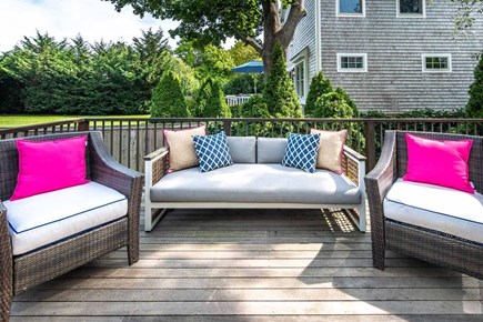 Edgartown Martha's Vineyard vacation rental - Deck Is Set Up for Outdoor Lounging and Dining