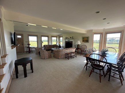 Edgartown Martha's Vineyard vacation rental - Open layout of dining and living rooms.