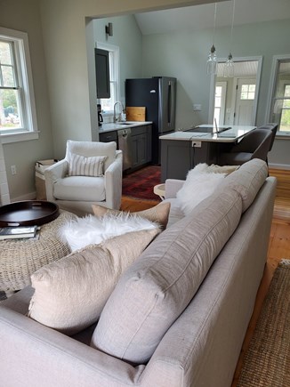 Vineyard Haven, West Chop  Martha's Vineyard vacation rental - Family room to kitchen