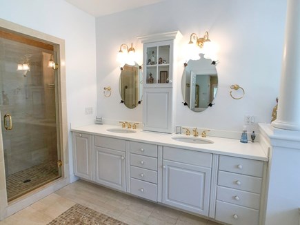 West Tisbury Martha's Vineyard vacation rental - BR1 King En Suite with Shower Stall and Tub, First Floor