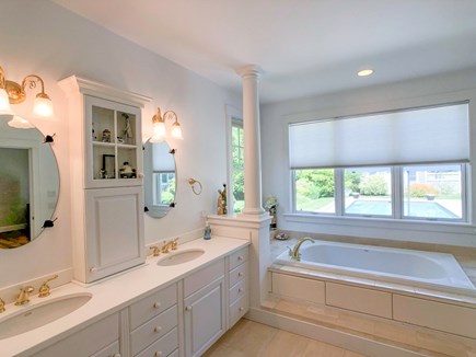 West Tisbury Martha's Vineyard vacation rental - BR1 King En Suite with Shower Stall and Tub, First Floor