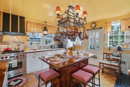 Edgartown Village Martha's Vineyard vacation rental - Gourmet kitchen with copper pots, wolf range, fireplace hearth