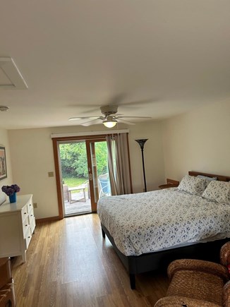 Chilmark Martha's Vineyard vacation rental - Master Bedroom with king bed, sliding door to porch.