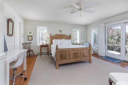 Oak Bluffs, Sengekontacket Martha's Vineyard vacation rental - First floor primary bedroom with sliders to deck