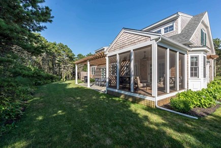 Katama-Edgartown Martha's Vineyard vacation rental - Backyard with screen in porch