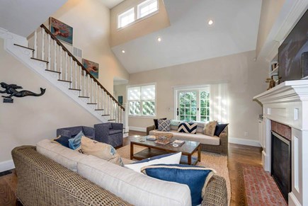 Katama-Edgartown Martha's Vineyard vacation rental - Living Area with Stairs to second floor
